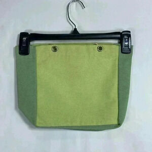 Un Jour Un Sac 2 Tone Green Purse with Extra Zippered Pouch-Red & Green.